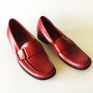 Bass Weejun Red Cecilia Women's Leather Loafers